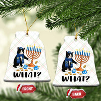 Funny Black Cat Chaos Hanukkah Menorah Gift Ceramic Ornament - Wonder Print Shop
