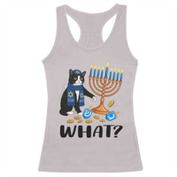 Funny Black Cat Chaos Hanukkah Menorah Gift Racerback Tank Top - Wonder Print Shop