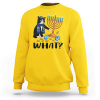 Funny Black Cat Chaos Hanukkah Menorah Gift Sweatshirt - Wonder Print Shop