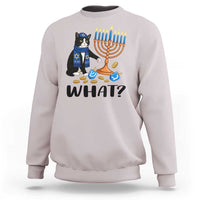 Funny Black Cat Chaos Hanukkah Menorah Gift Sweatshirt - Wonder Print Shop