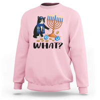 Funny Black Cat Chaos Hanukkah Menorah Gift Sweatshirt - Wonder Print Shop