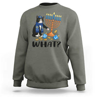 Funny Black Cat Chaos Hanukkah Menorah Gift Sweatshirt - Wonder Print Shop