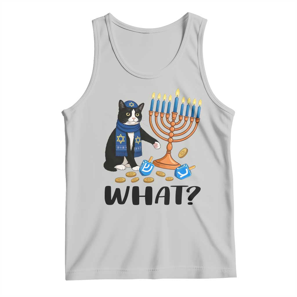 Funny Black Cat Chaos Hanukkah Menorah Gift Tank Top - Wonder Print Shop