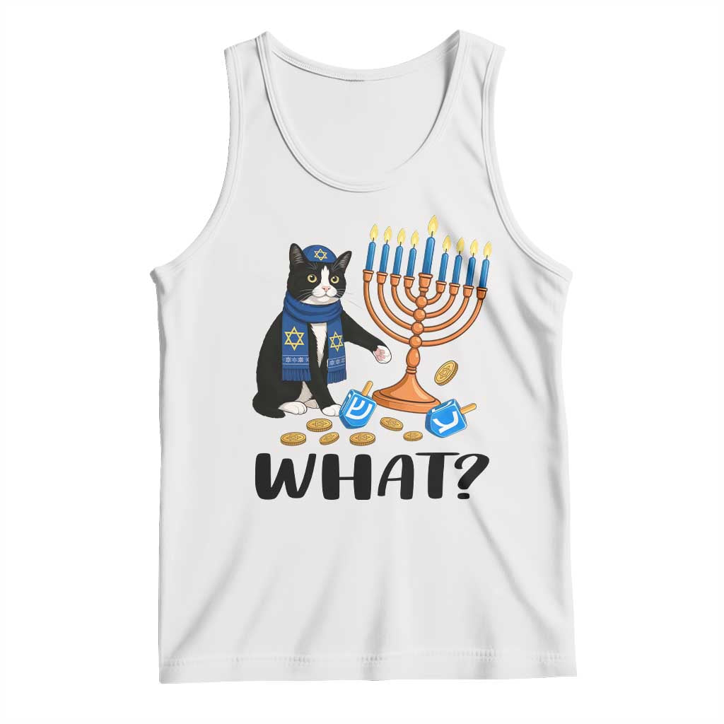 Funny Black Cat Chaos Hanukkah Menorah Gift Tank Top - Wonder Print Shop