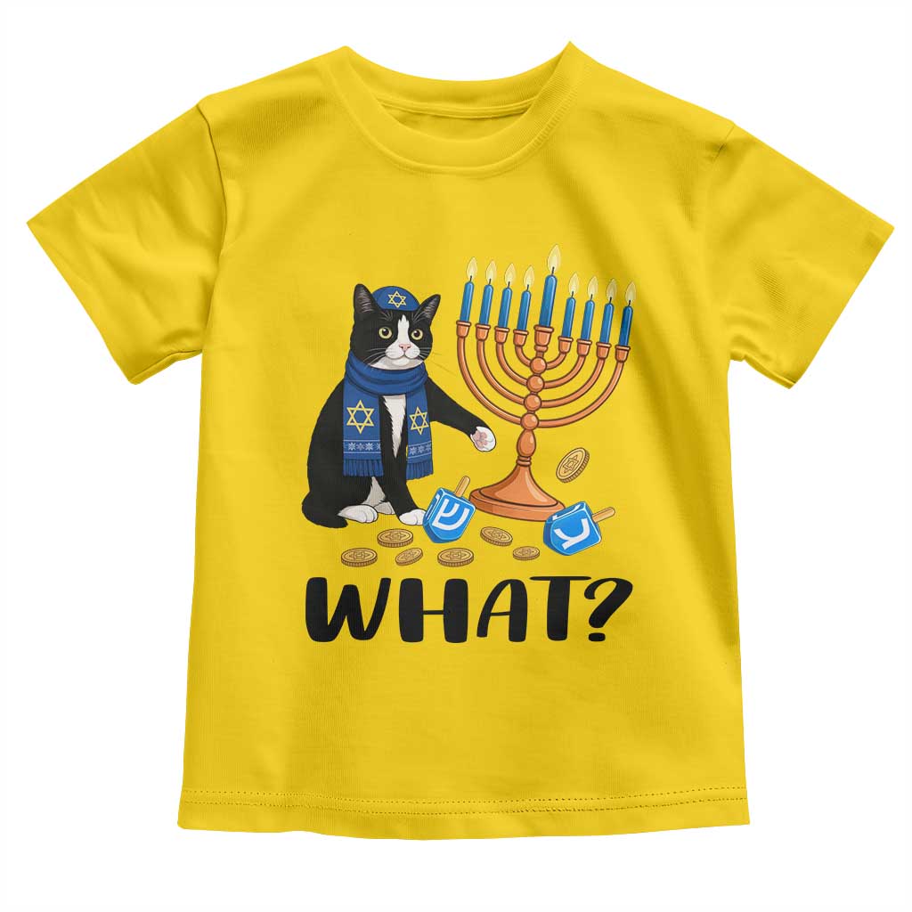 Funny Black Cat Chaos Hanukkah Menorah Gift Toddler T Shirt - Wonder Print Shop
