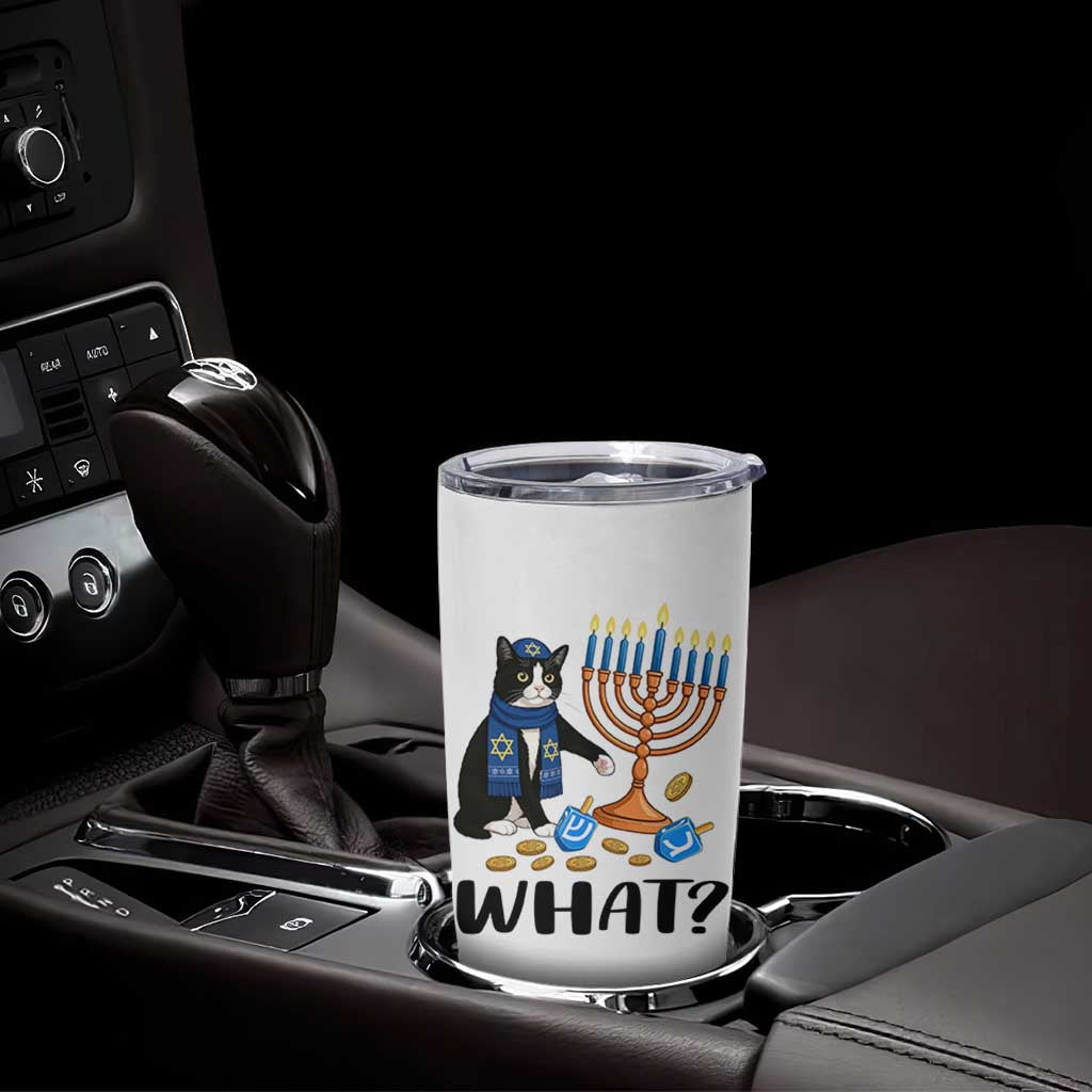 Funny Black Cat Chaos Hanukkah Menorah Gift Tumbler Cup - Wonder Print Shop