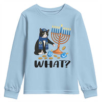 Funny Black Cat Chaos Hanukkah Menorah Gift Youth Sweatshirt - Wonder Print Shop