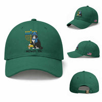 Meowzel Tov Baseball Cap Black Cat Playing Dreidel Menorah Hanukkah Gift