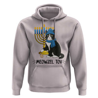 Meowzel Tov Hoodie Black Cat Playing Dreidel Menorah Hanukkah Gift - Wonder Print Shop