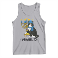 Meowzel Tov Tank Top Black Cat Playing Dreidel Menorah Hanukkah Gift - Wonder Print Shop