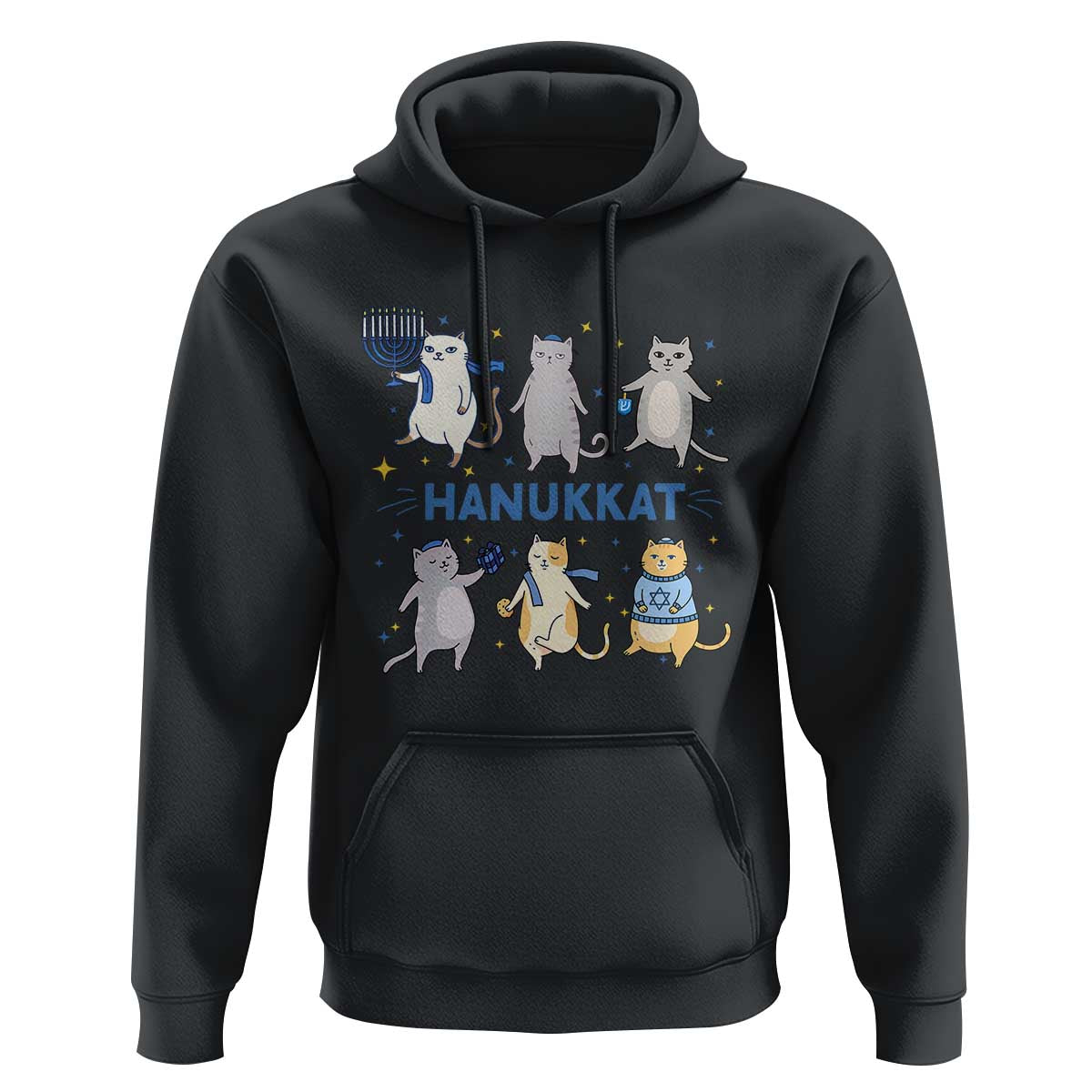 Hanukkat Hoodie Funny Cats Hanukkah Festival Of Lights Gift - Wonder Print Shop