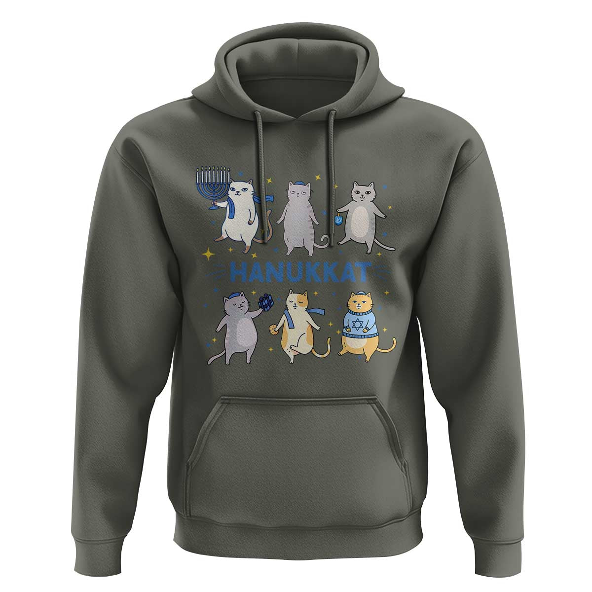 Hanukkat Hoodie Funny Cats Hanukkah Festival Of Lights Gift - Wonder Print Shop