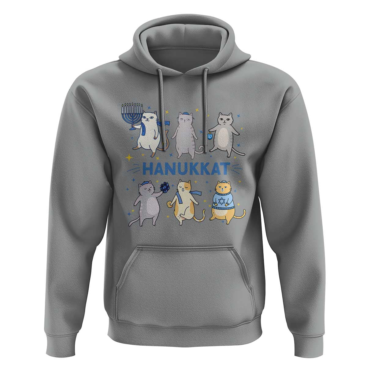 Hanukkat Hoodie Funny Cats Hanukkah Festival Of Lights Gift - Wonder Print Shop