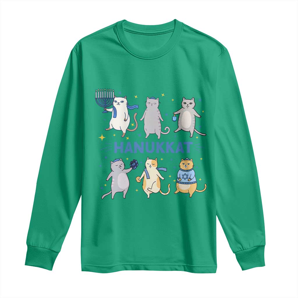 Hanukkat Long Sleeve Shirt Funny Cats Hanukkah Festival Of Lights Gift - Wonder Print Shop
