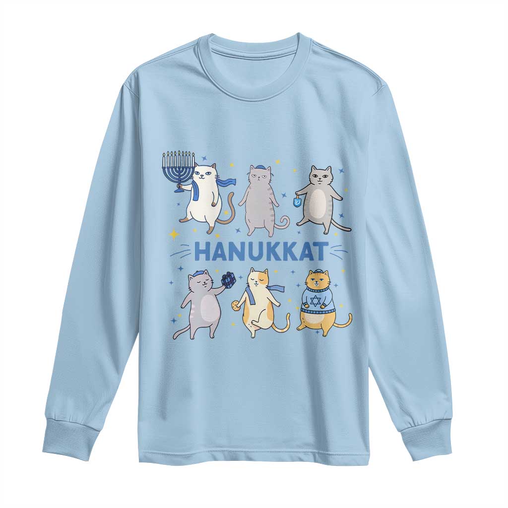 Hanukkat Long Sleeve Shirt Funny Cats Hanukkah Festival Of Lights Gift - Wonder Print Shop