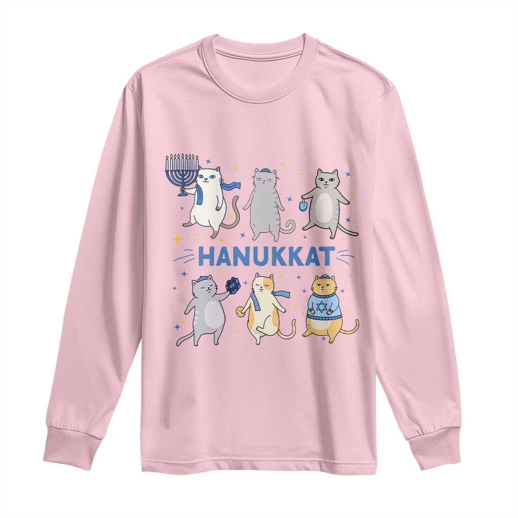 Hanukkat Long Sleeve Shirt Funny Cats Hanukkah Festival Of Lights Gift - Wonder Print Shop