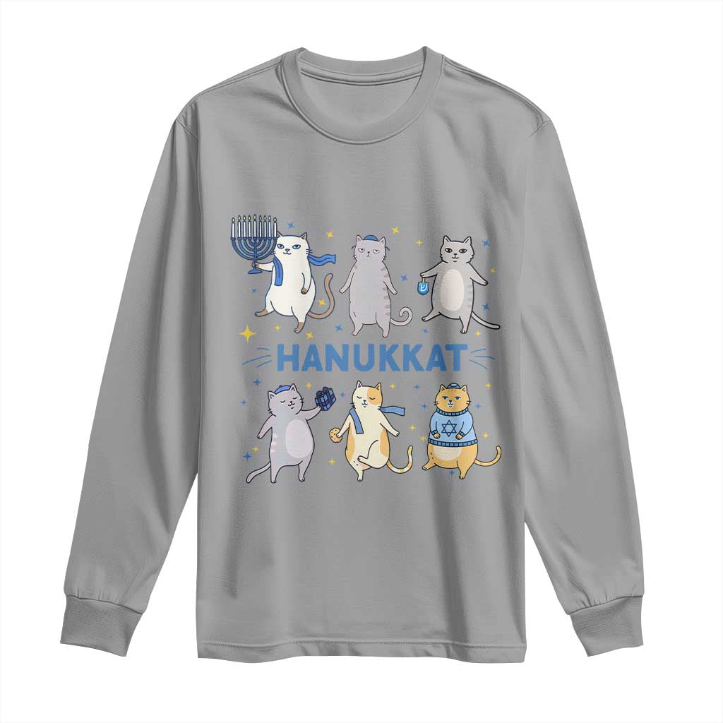 Hanukkat Long Sleeve Shirt Funny Cats Hanukkah Festival Of Lights Gift - Wonder Print Shop