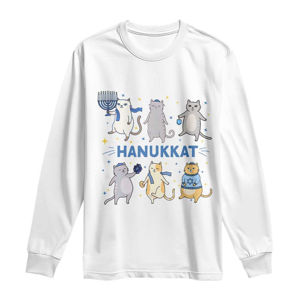 Hanukkat Long Sleeve Shirt Funny Cats Hanukkah Festival Of Lights Gift - Wonder Print Shop