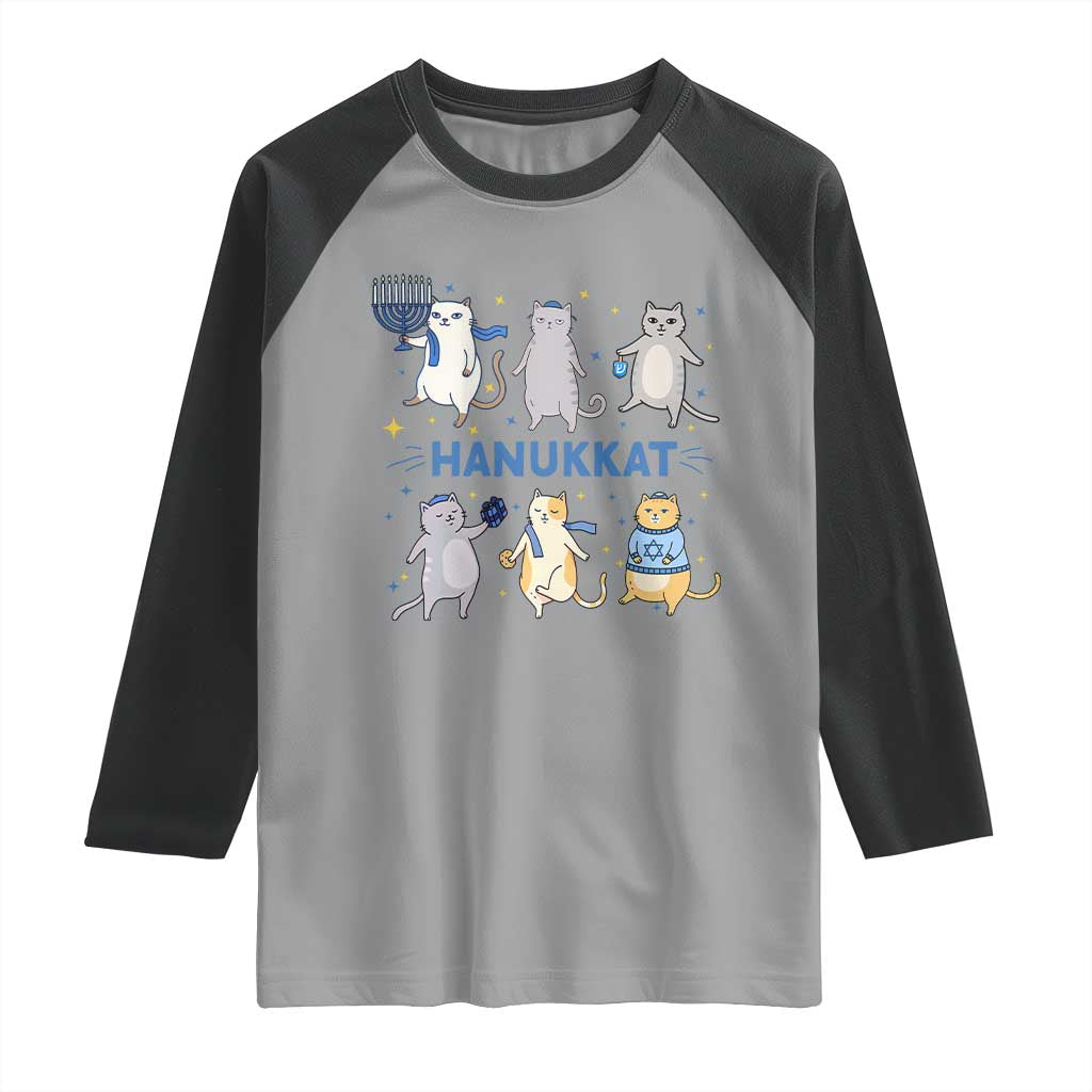 Hanukkat Raglan Shirt Funny Cats Hanukkah Festival Of Lights Gift - Wonder Print Shop