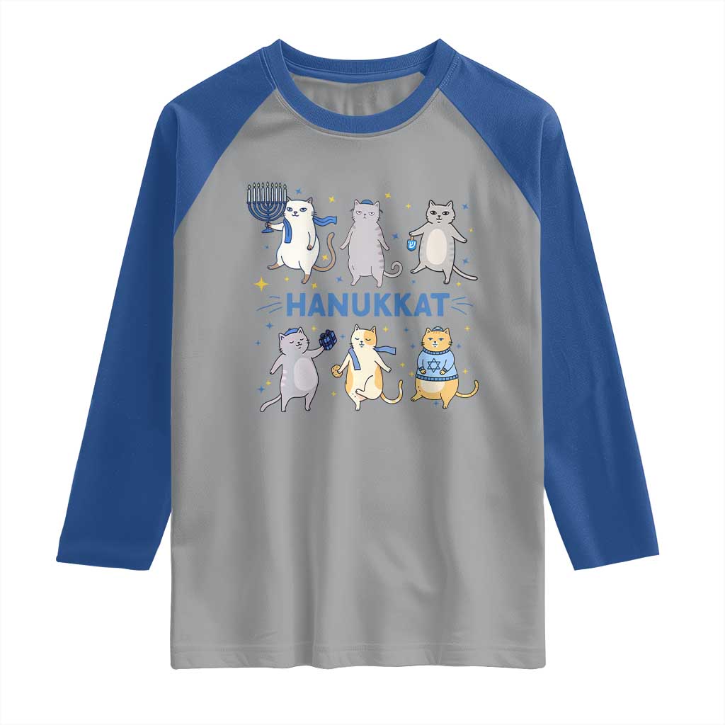 Hanukkat Raglan Shirt Funny Cats Hanukkah Festival Of Lights Gift - Wonder Print Shop