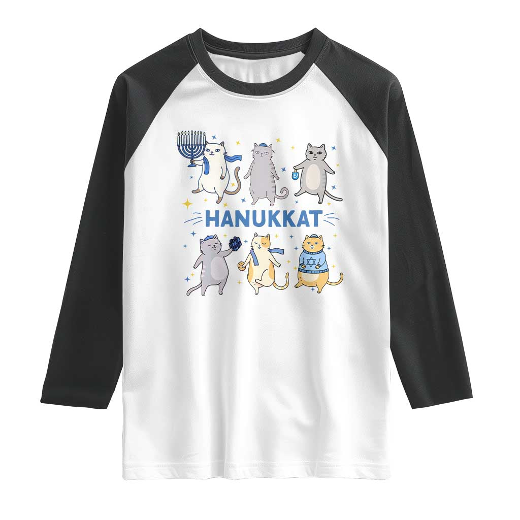Hanukkat Raglan Shirt Funny Cats Hanukkah Festival Of Lights Gift - Wonder Print Shop