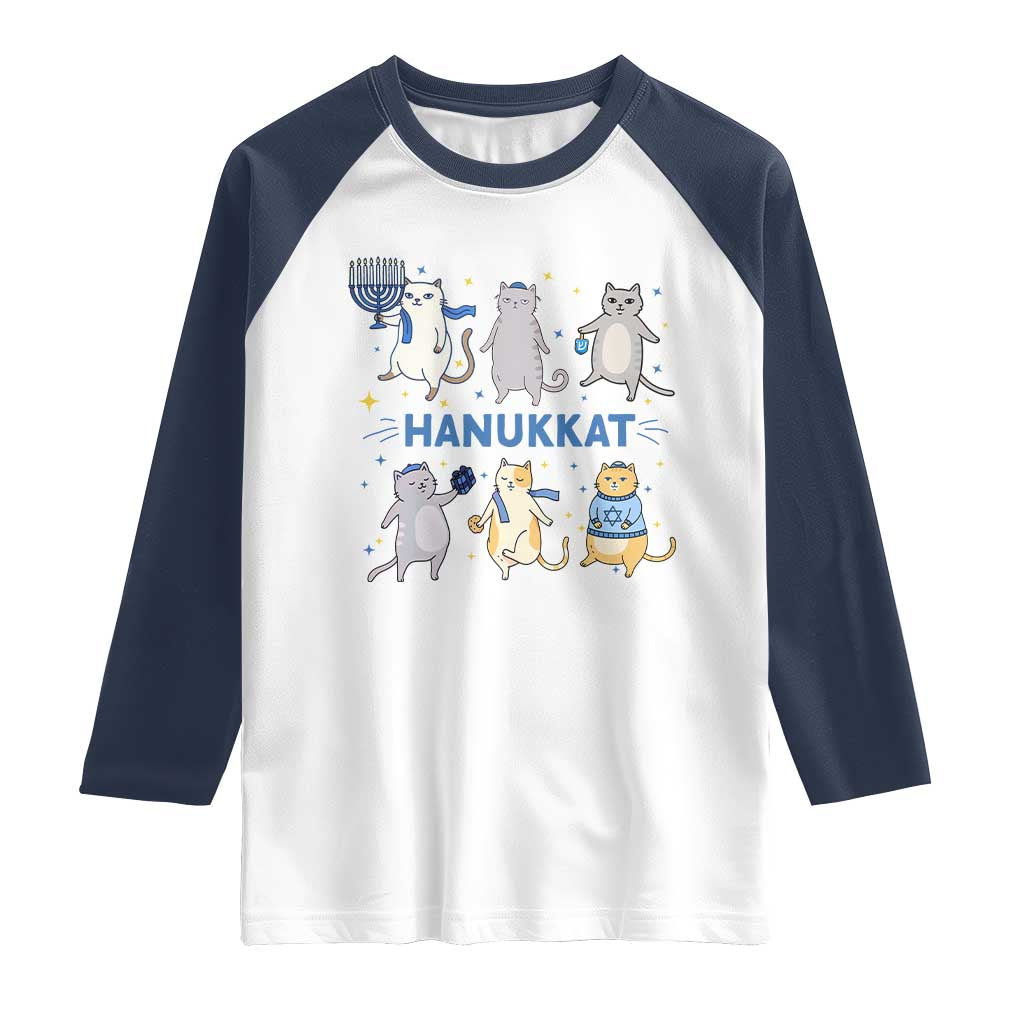 Hanukkat Raglan Shirt Funny Cats Hanukkah Festival Of Lights Gift - Wonder Print Shop