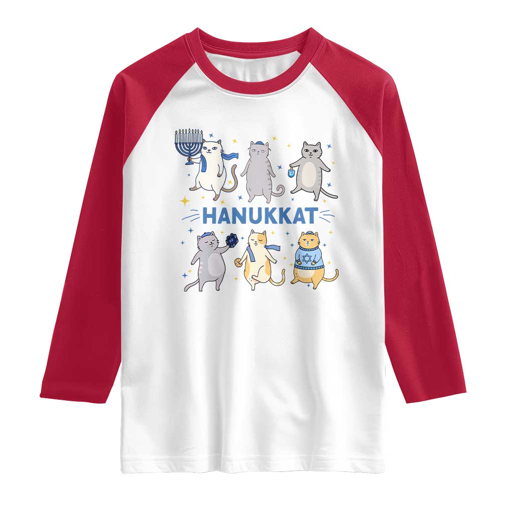 Hanukkat Raglan Shirt Funny Cats Hanukkah Festival Of Lights Gift - Wonder Print Shop