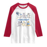 Hanukkat Raglan Shirt Funny Cats Hanukkah Festival Of Lights Gift - Wonder Print Shop