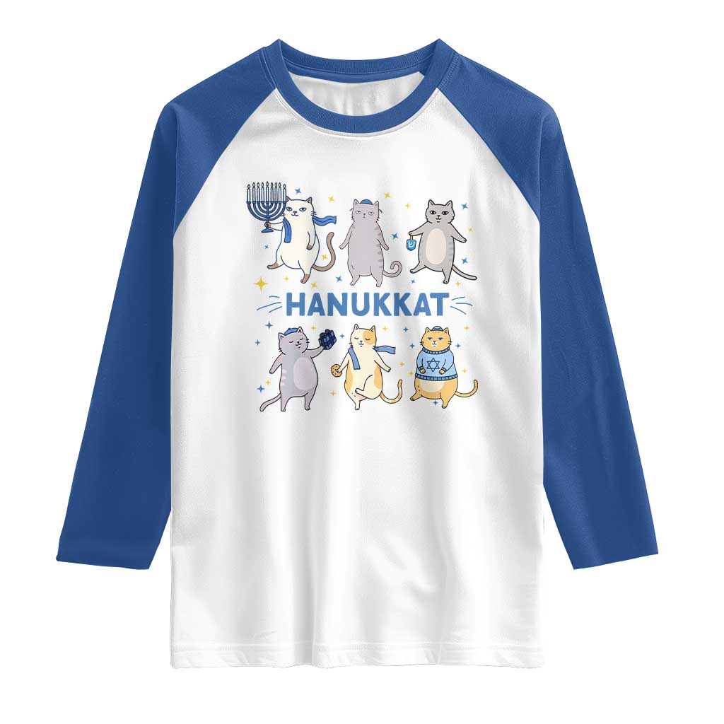 Hanukkat Raglan Shirt Funny Cats Hanukkah Festival Of Lights Gift - Wonder Print Shop
