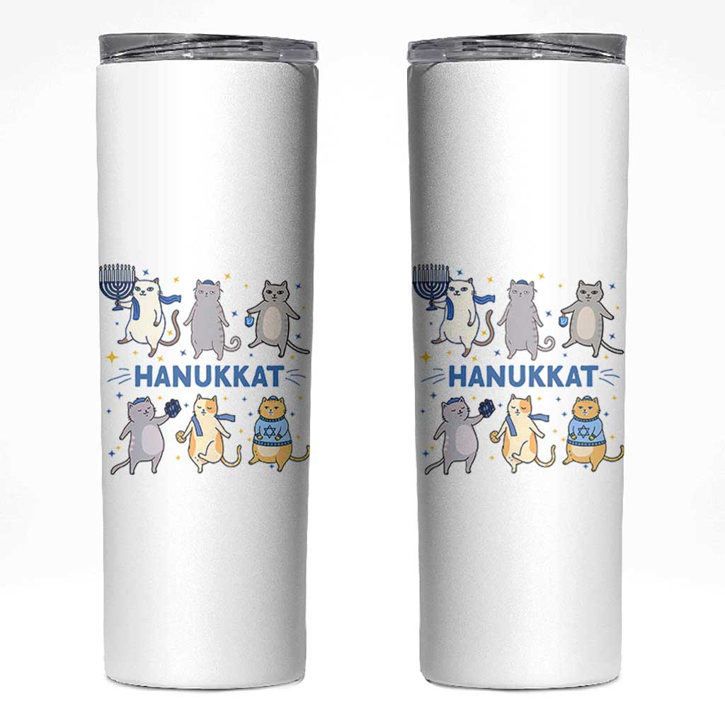 Hanukkat Skinny Tumbler Funny Cats Hanukkah Festival Of Lights Gift - Wonder Print Shop