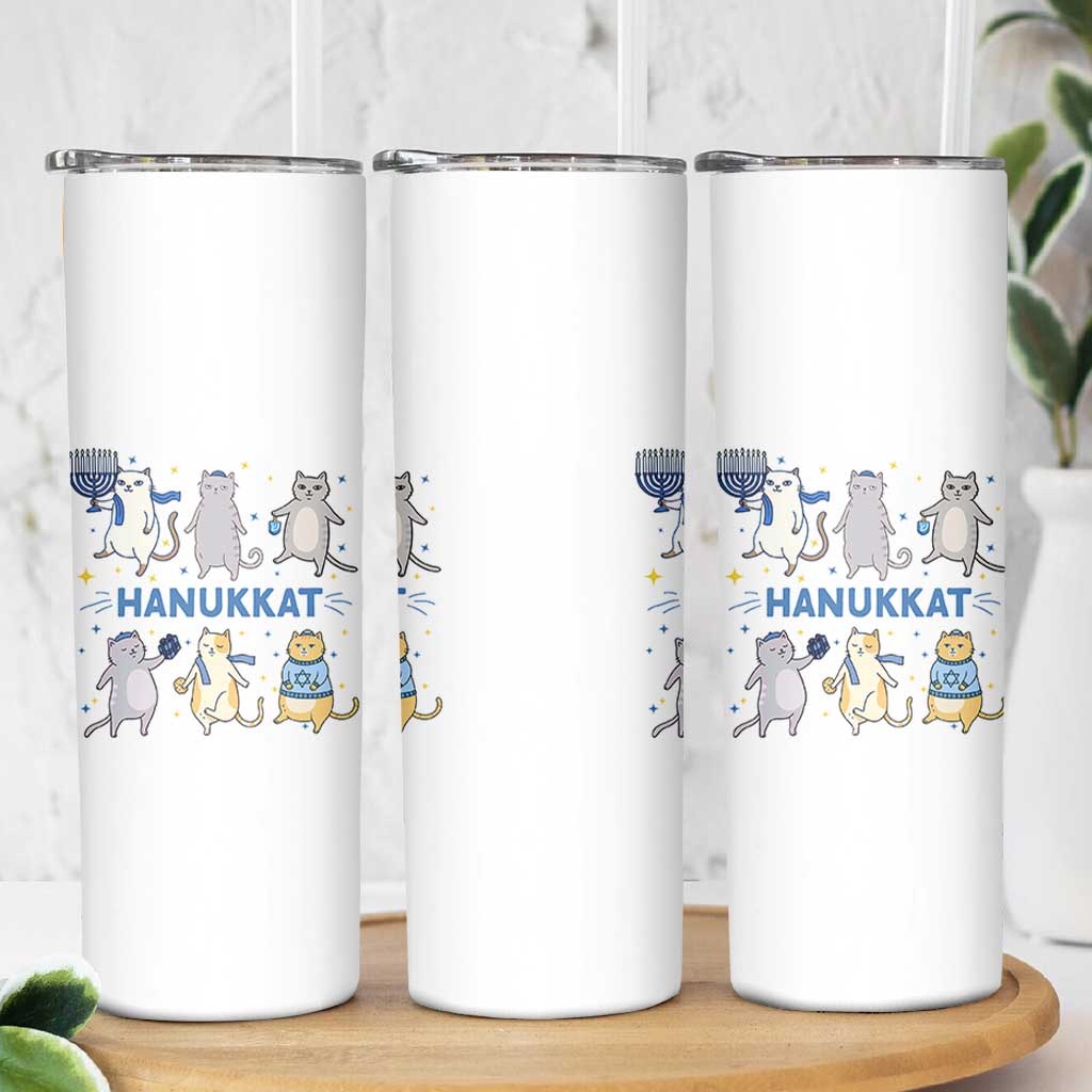Hanukkat Skinny Tumbler Funny Cats Hanukkah Festival Of Lights Gift - Wonder Print Shop