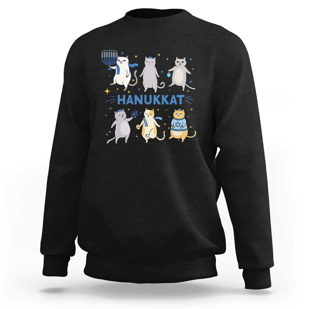 Hanukkat Sweatshirt Funny Cats Hanukkah Festival Of Lights Gift - Wonder Print Shop