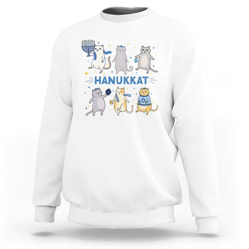 Hanukkat Sweatshirt Funny Cats Hanukkah Festival Of Lights Gift - Wonder Print Shop