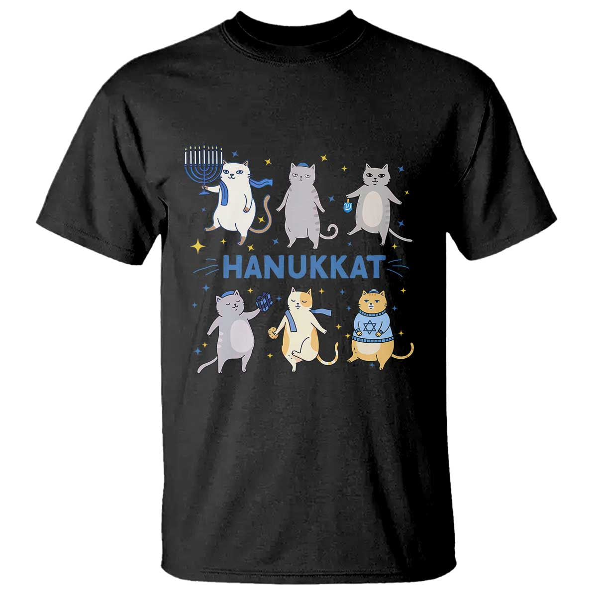 Hanukkat T Shirt Funny Cats Hanukkah Festival Of Lights Gift - Wonder Print Shop