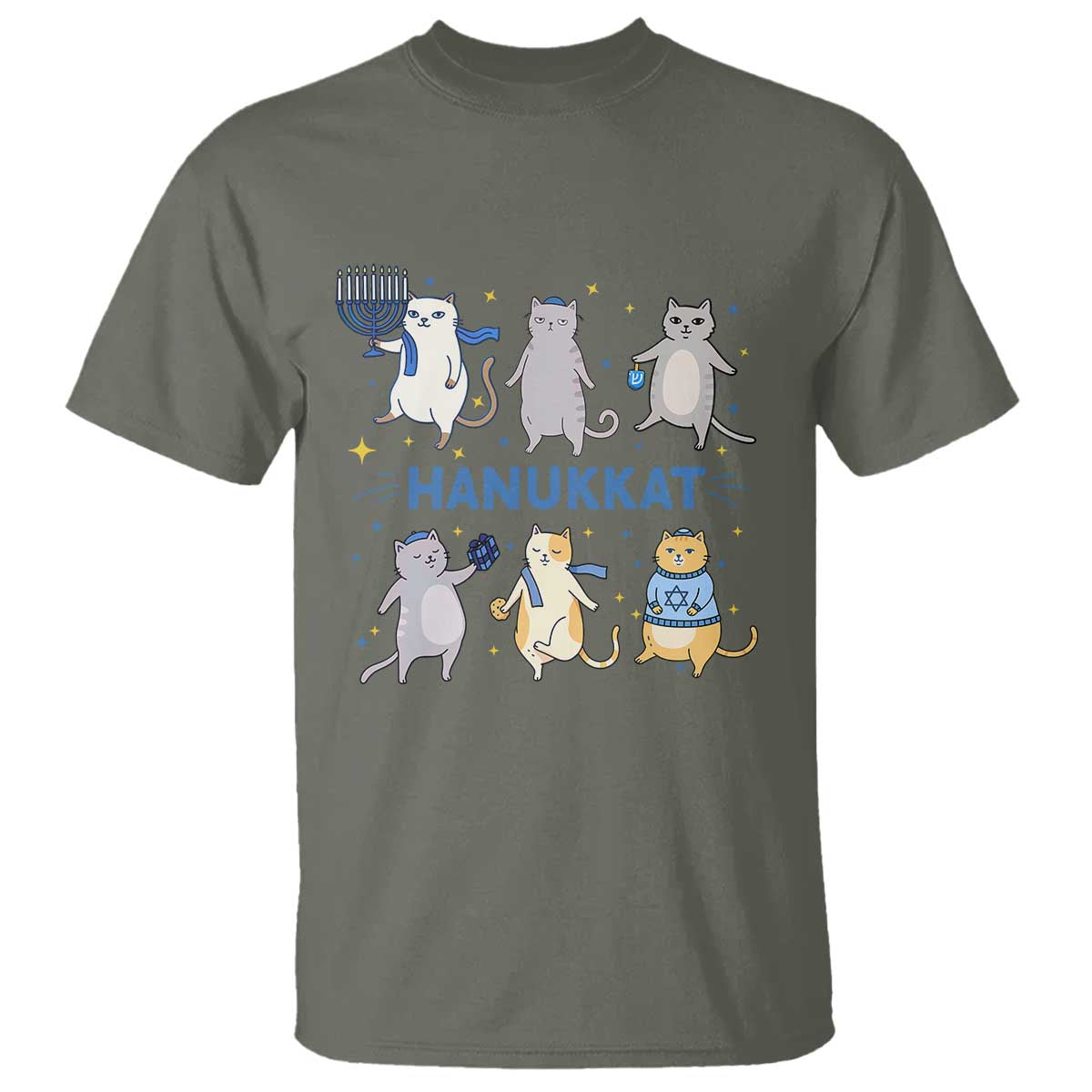 Hanukkat T Shirt Funny Cats Hanukkah Festival Of Lights Gift - Wonder Print Shop