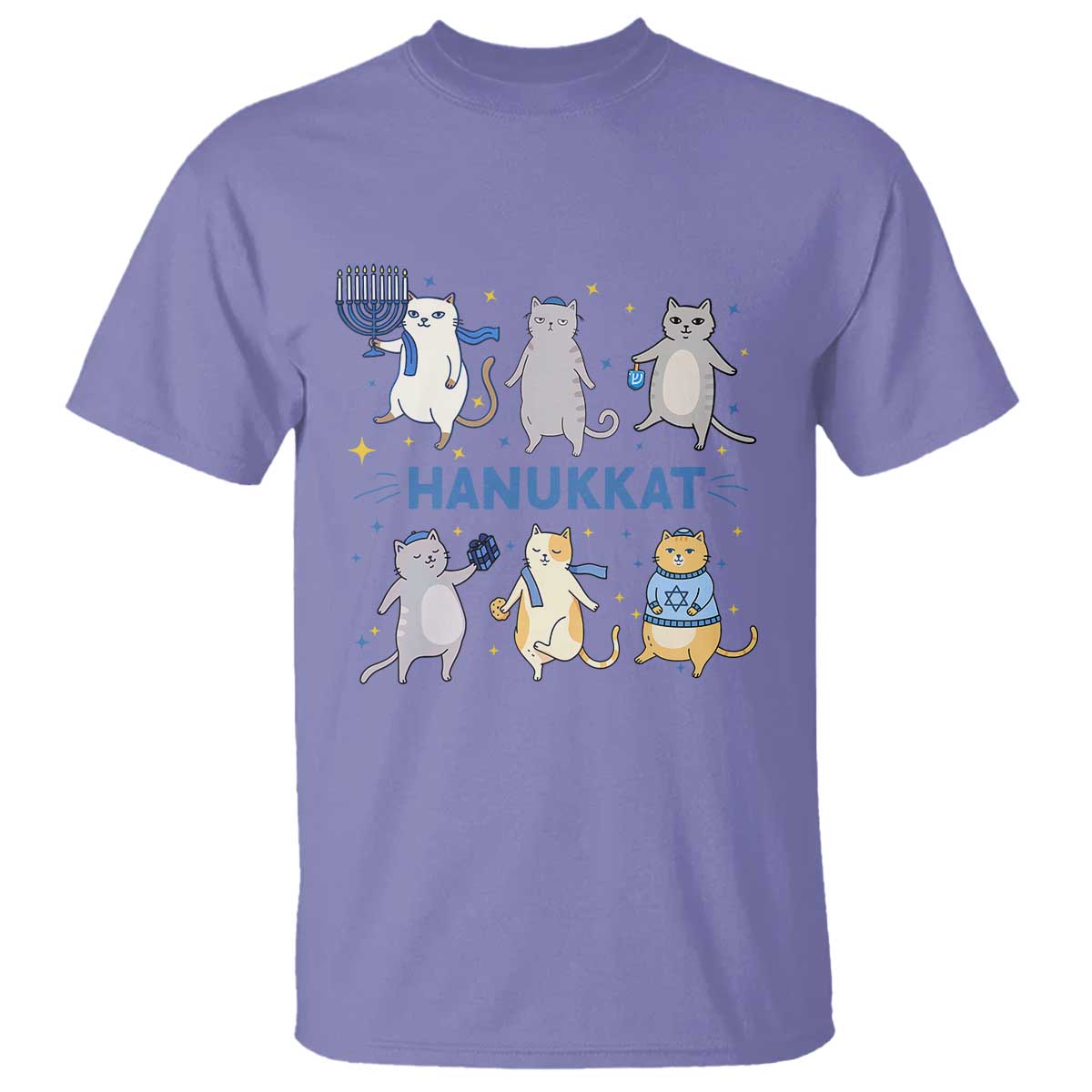 Hanukkat T Shirt Funny Cats Hanukkah Festival Of Lights Gift - Wonder Print Shop