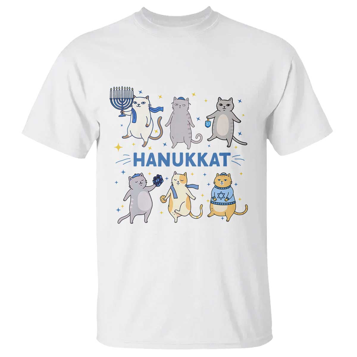 Hanukkat T Shirt Funny Cats Hanukkah Festival Of Lights Gift - Wonder Print Shop