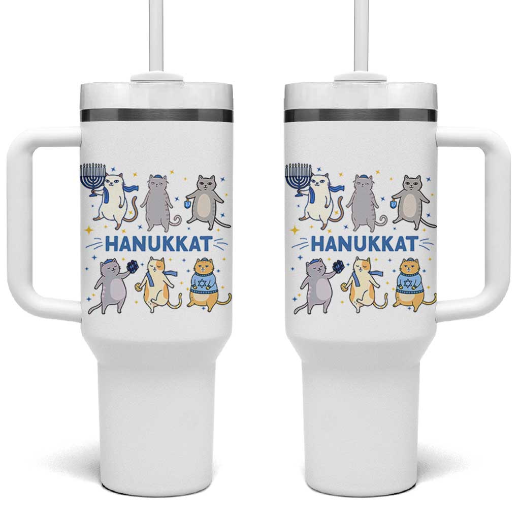 Hanukkat Tumbler With Handle Funny Cats Hanukkah Festival Of Lights Gift - Wonder Print Shop