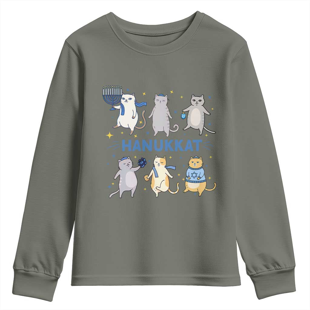 Hanukkat Youth Sweatshirt Funny Cats Hanukkah Festival Of Lights Gift - Wonder Print Shop