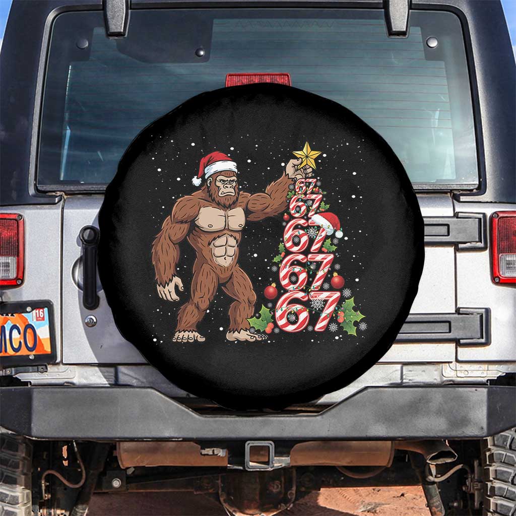 Bigfoot Christmas Tree 67 Spare Tire Cover Holiday Six Seven Meme Brainrot Gift - Wonder Print Shop