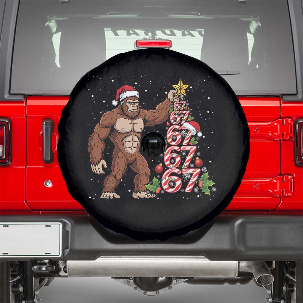 Bigfoot Christmas Tree 67 Spare Tire Cover Holiday Six Seven Meme Brainrot Gift - Wonder Print Shop