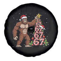 Bigfoot Christmas Tree 67 Spare Tire Cover Holiday Six Seven Meme Brainrot Gift - Wonder Print Shop