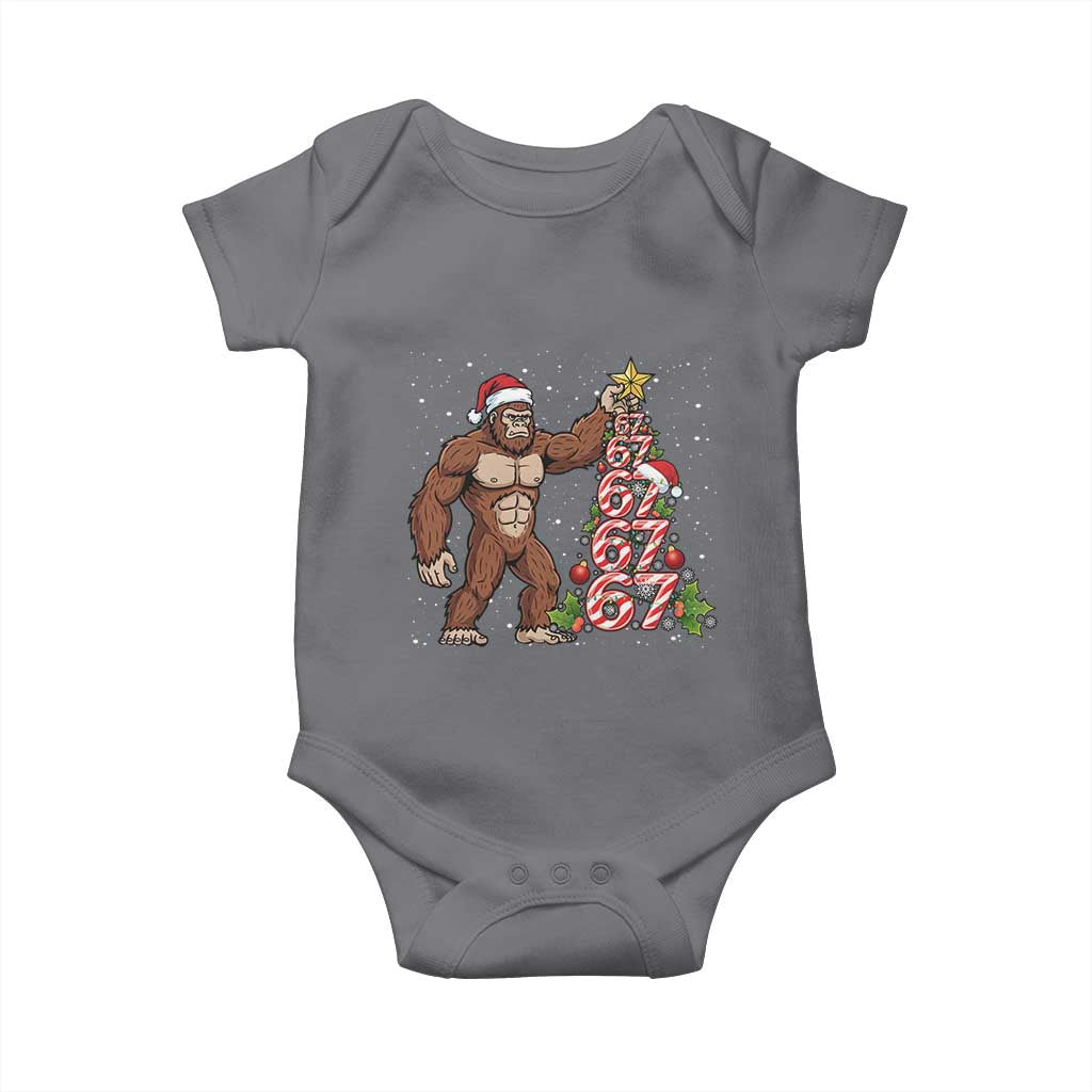 Bigfoot Christmas Tree 67 Baby Onesie Holiday Six Seven Meme Brainrot Gift - Wonder Print Shop