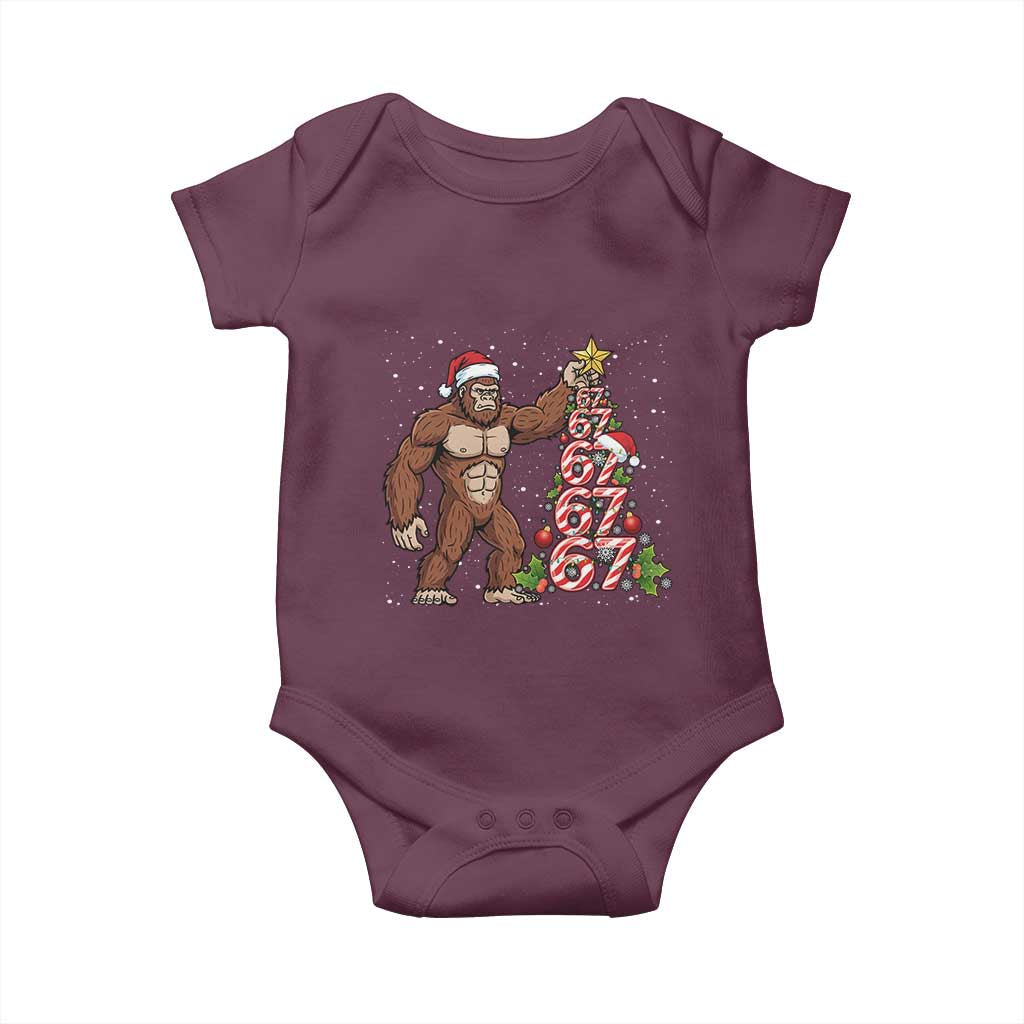 Bigfoot Christmas Tree 67 Baby Onesie Holiday Six Seven Meme Brainrot Gift - Wonder Print Shop