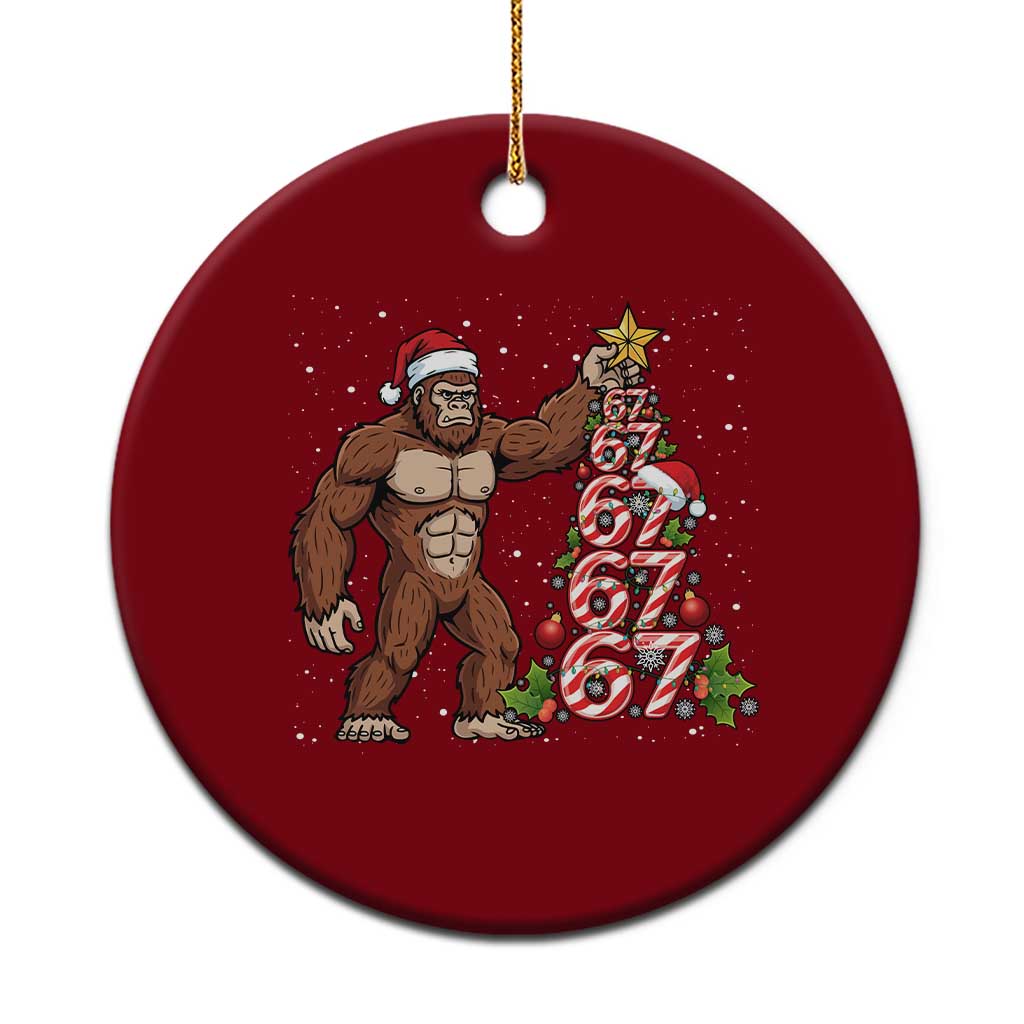 Bigfoot Christmas Tree 67 Ceramic Ornament Holiday Six Seven Meme Brainrot Gift - Wonder Print Shop