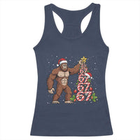 Bigfoot Christmas Tree 67 Racerback Tank Top Holiday Six Seven Meme Brainrot Gift - Wonder Print Shop