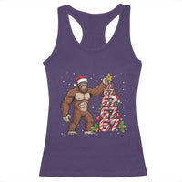 Bigfoot Christmas Tree 67 Racerback Tank Top Holiday Six Seven Meme Brainrot Gift - Wonder Print Shop
