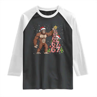 Bigfoot Christmas Tree 67 Raglan Shirt Holiday Six Seven Meme Brainrot Gift - Wonder Print Shop
