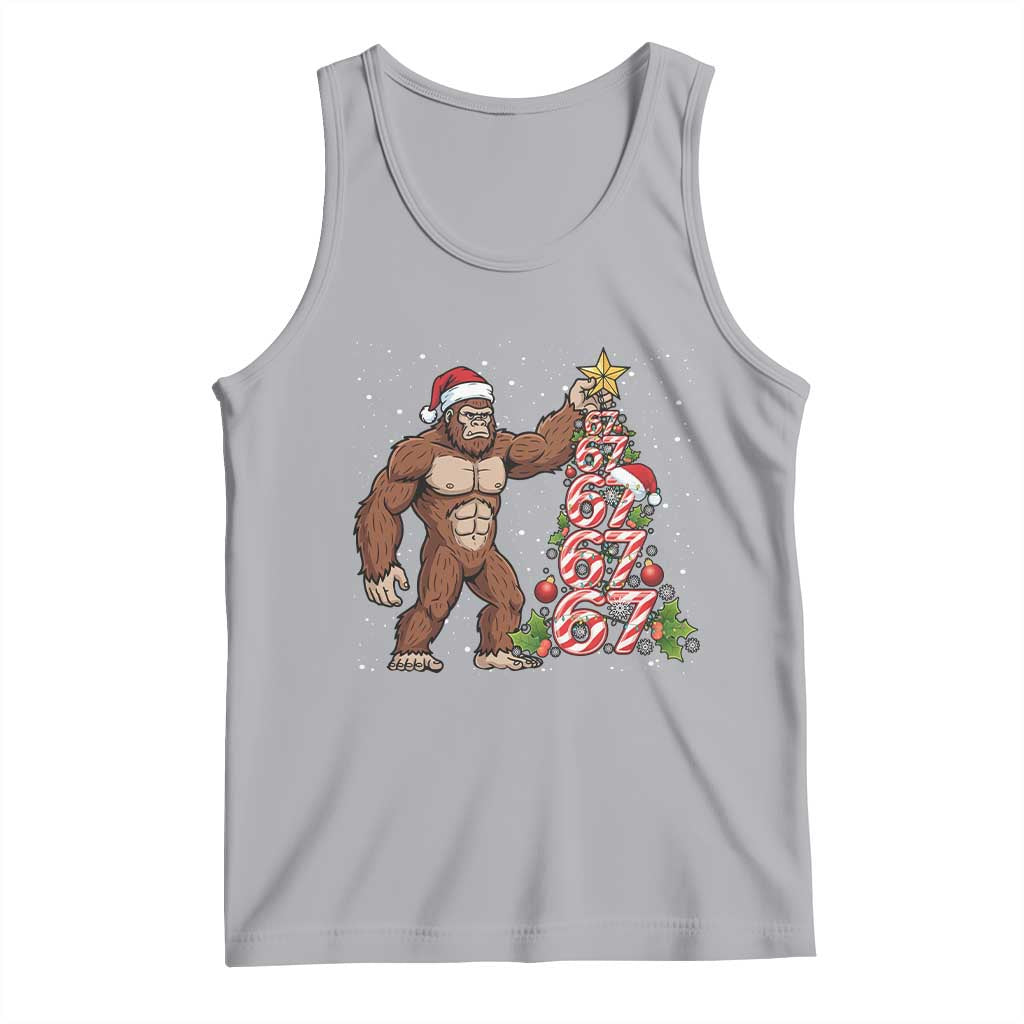 Bigfoot Christmas Tree 67 Tank Top Holiday Six Seven Meme Brainrot Gift - Wonder Print Shop