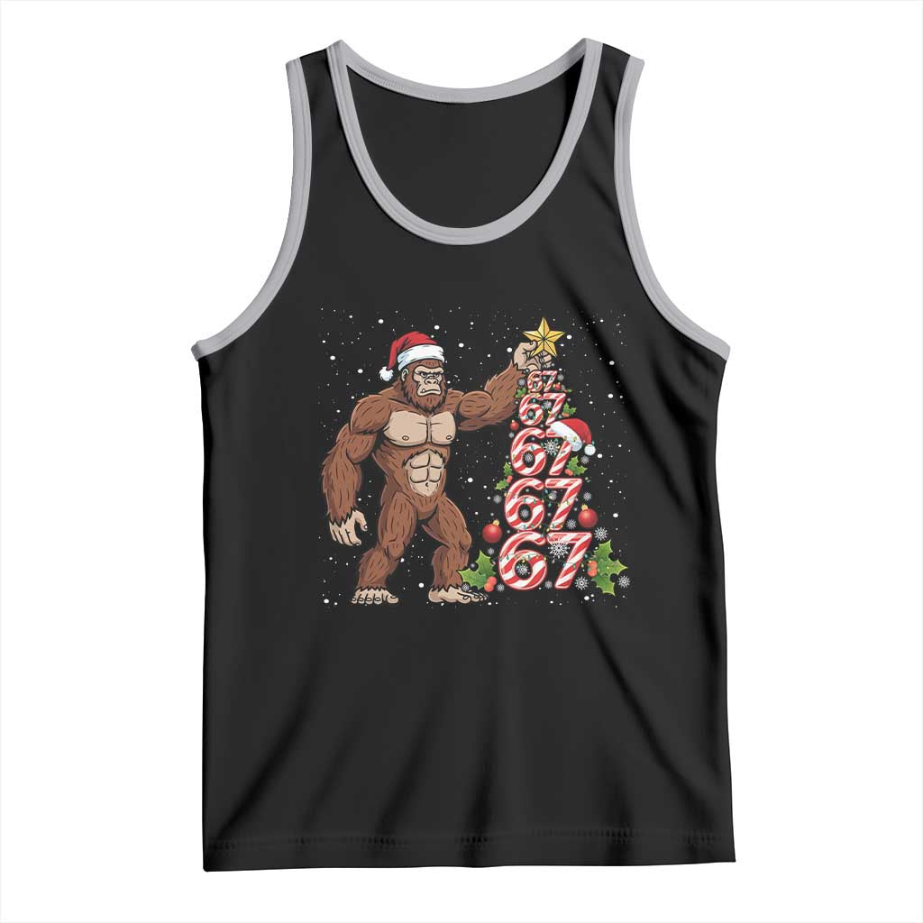 Bigfoot Christmas Tree 67 Tank Top Holiday Six Seven Meme Brainrot Gift - Wonder Print Shop